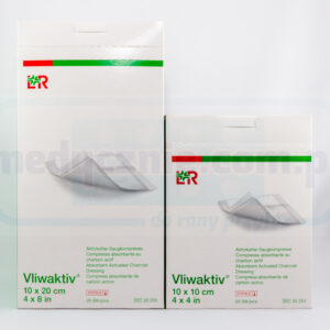 Vliwaktiv 10*10cm Verband mit Aktivkohle 1pc